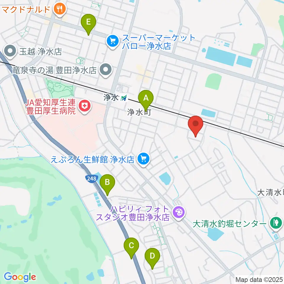 ピアチェーレ周辺のカフェ一覧地図
