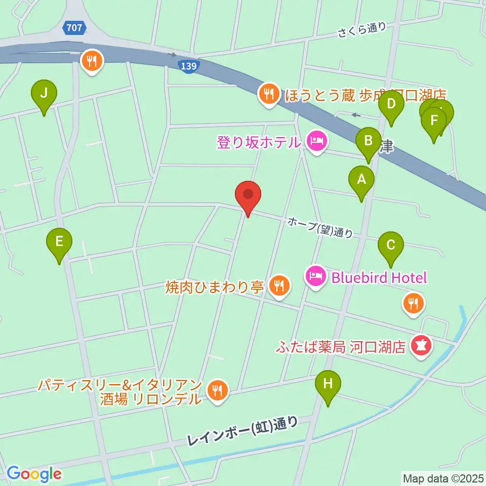 FMふじやま周辺のカフェ一覧地図