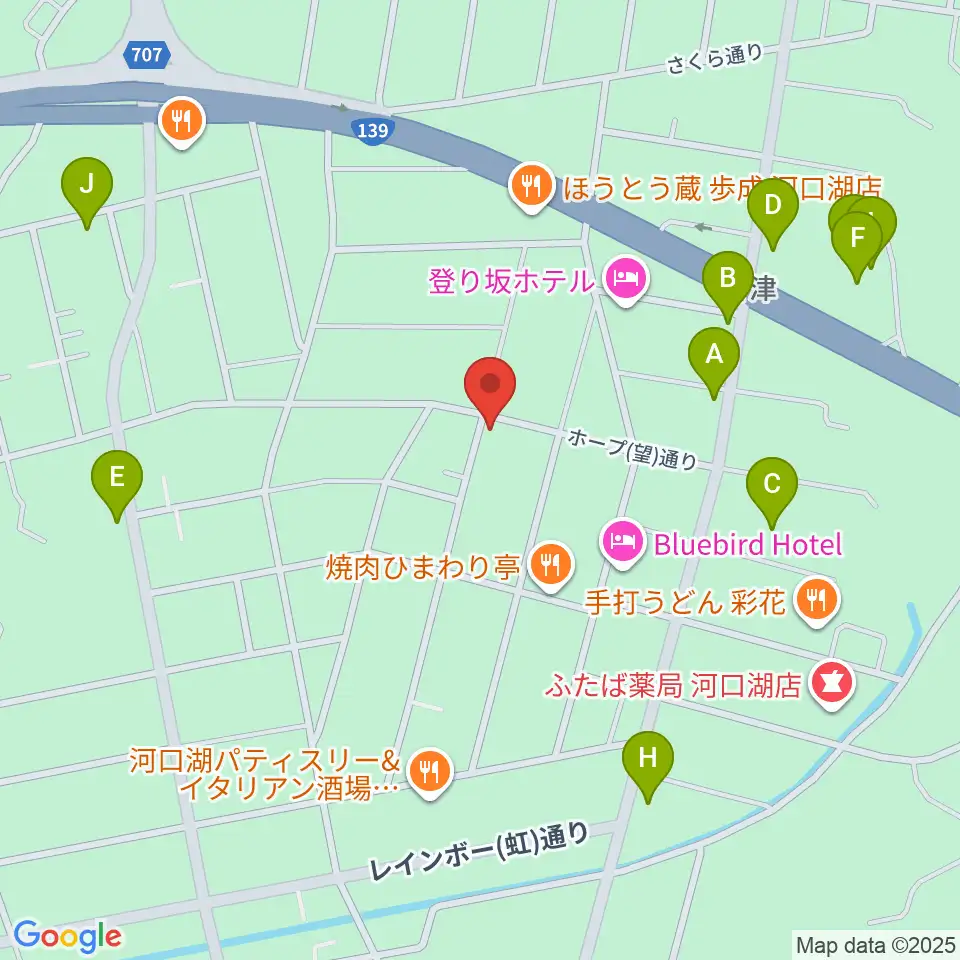 FMふじやま周辺のカフェ一覧地図