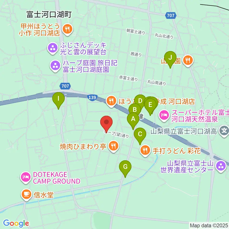 FMふじやま周辺のカフェ一覧地図
