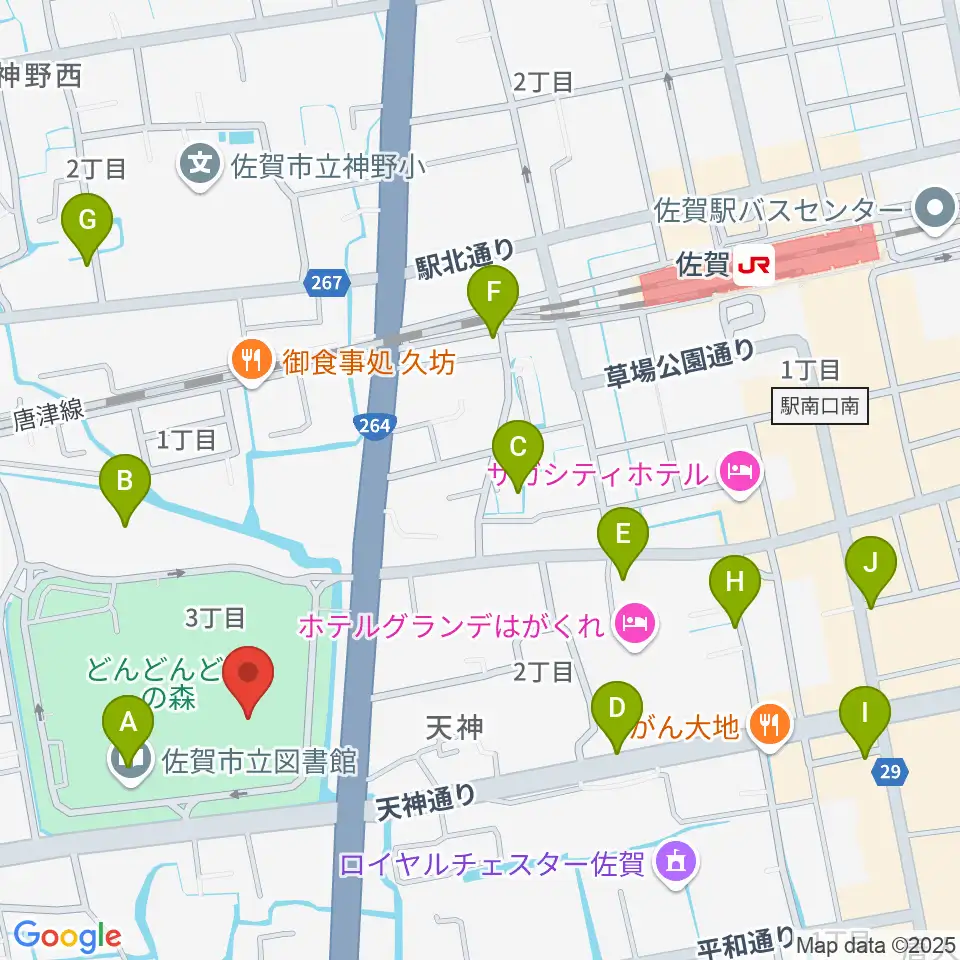 アバンセ周辺のカフェ一覧地図