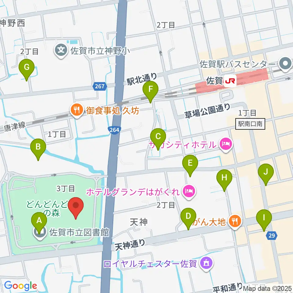 アバンセ周辺のカフェ一覧地図