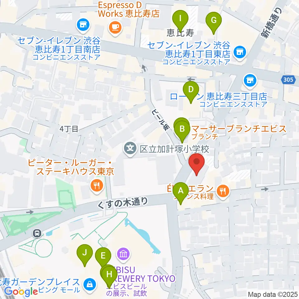 日仏会館ホール周辺のカフェ一覧地図
