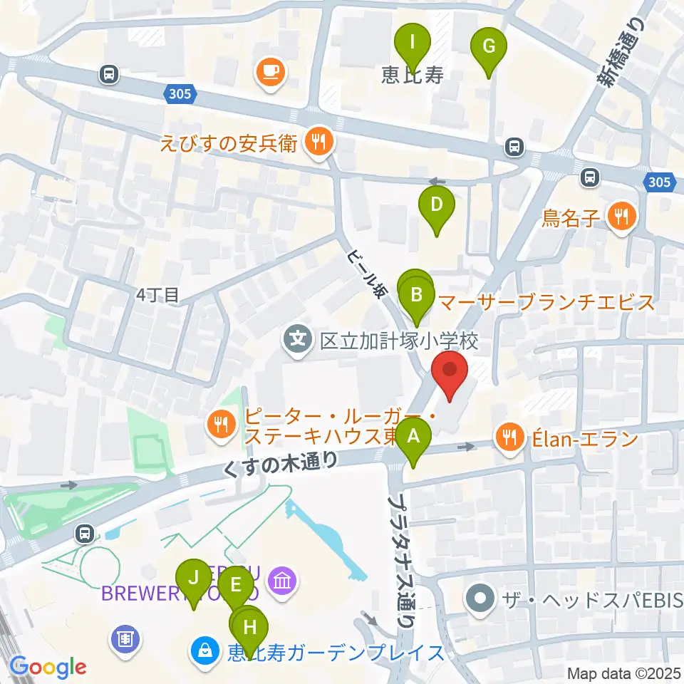 日仏会館ホール周辺のカフェ一覧地図