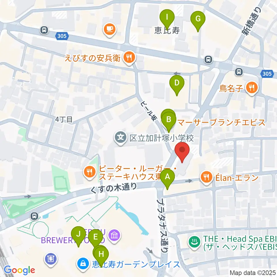 日仏会館ホール周辺のカフェ一覧地図
