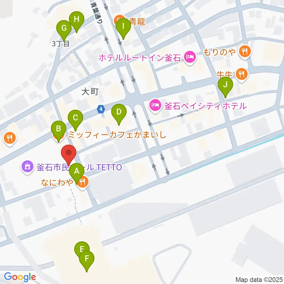 釜石PIT周辺のカフェ一覧地図