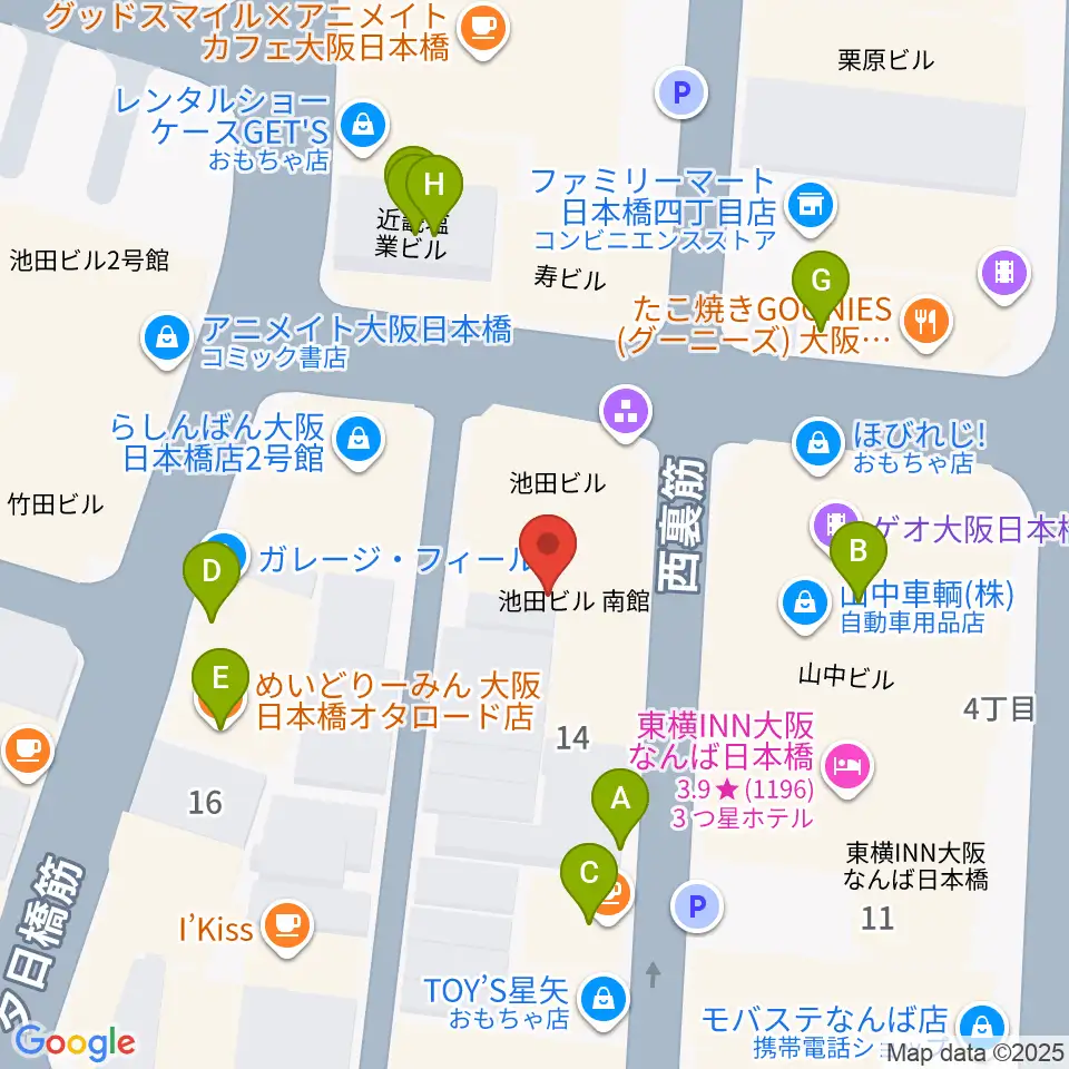 日本橋ポルックスシアター周辺のカフェ一覧地図