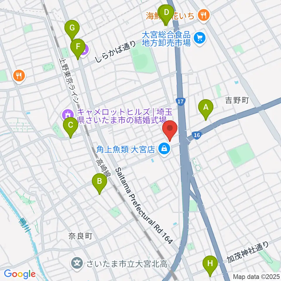 さいたまピアノ工房周辺のカフェ一覧地図