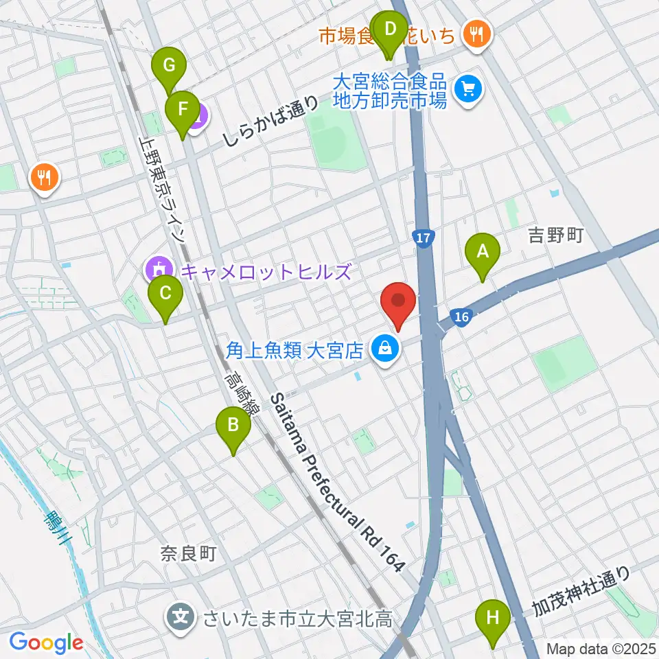 さいたまピアノ工房周辺のカフェ一覧地図