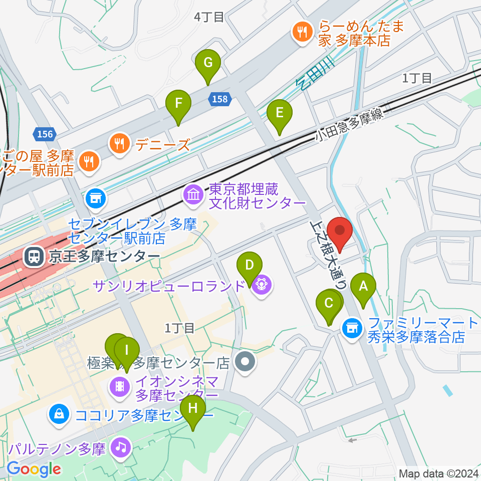 Mスタジオ多摩センター店周辺のカフェ一覧地図