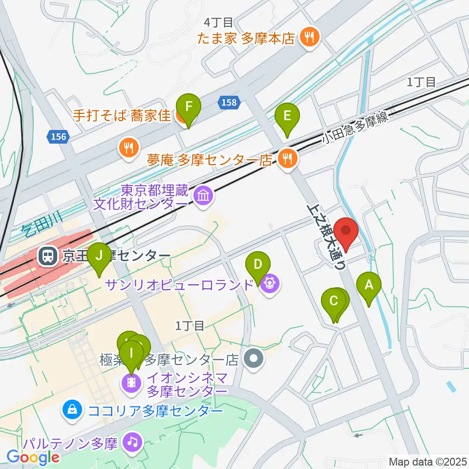 Mスタジオ多摩センター店周辺のカフェ一覧地図