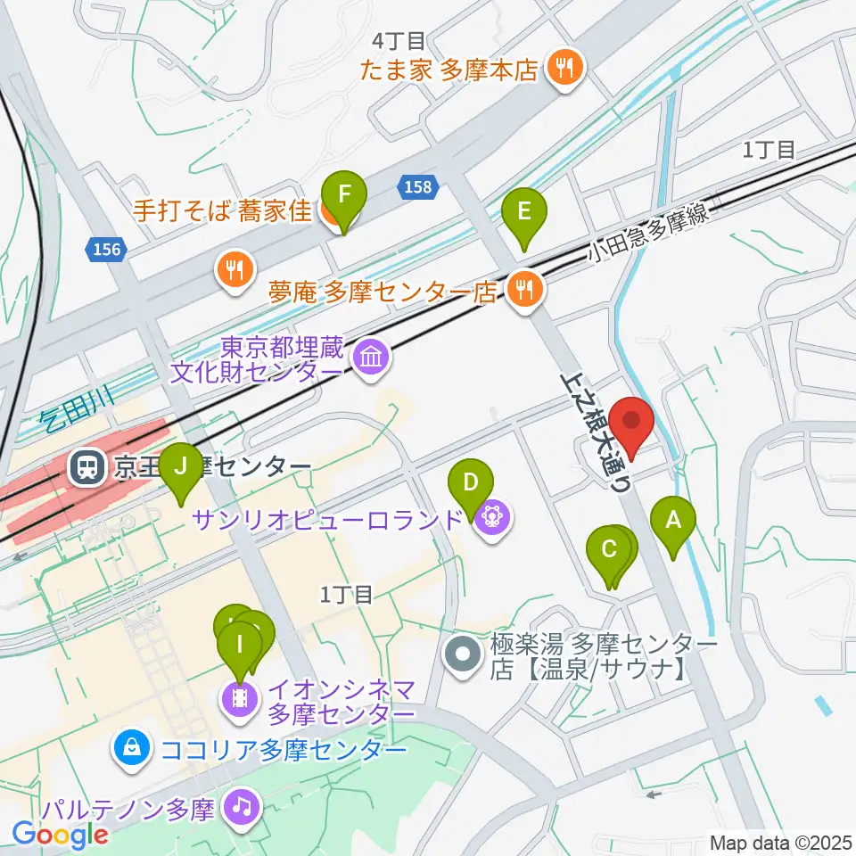 Mスタジオ多摩センター店周辺のカフェ一覧地図