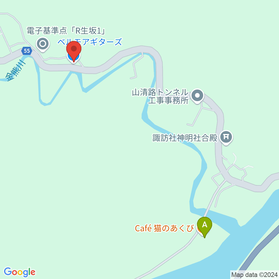 ベルモアギターズ周辺のカフェ一覧地図