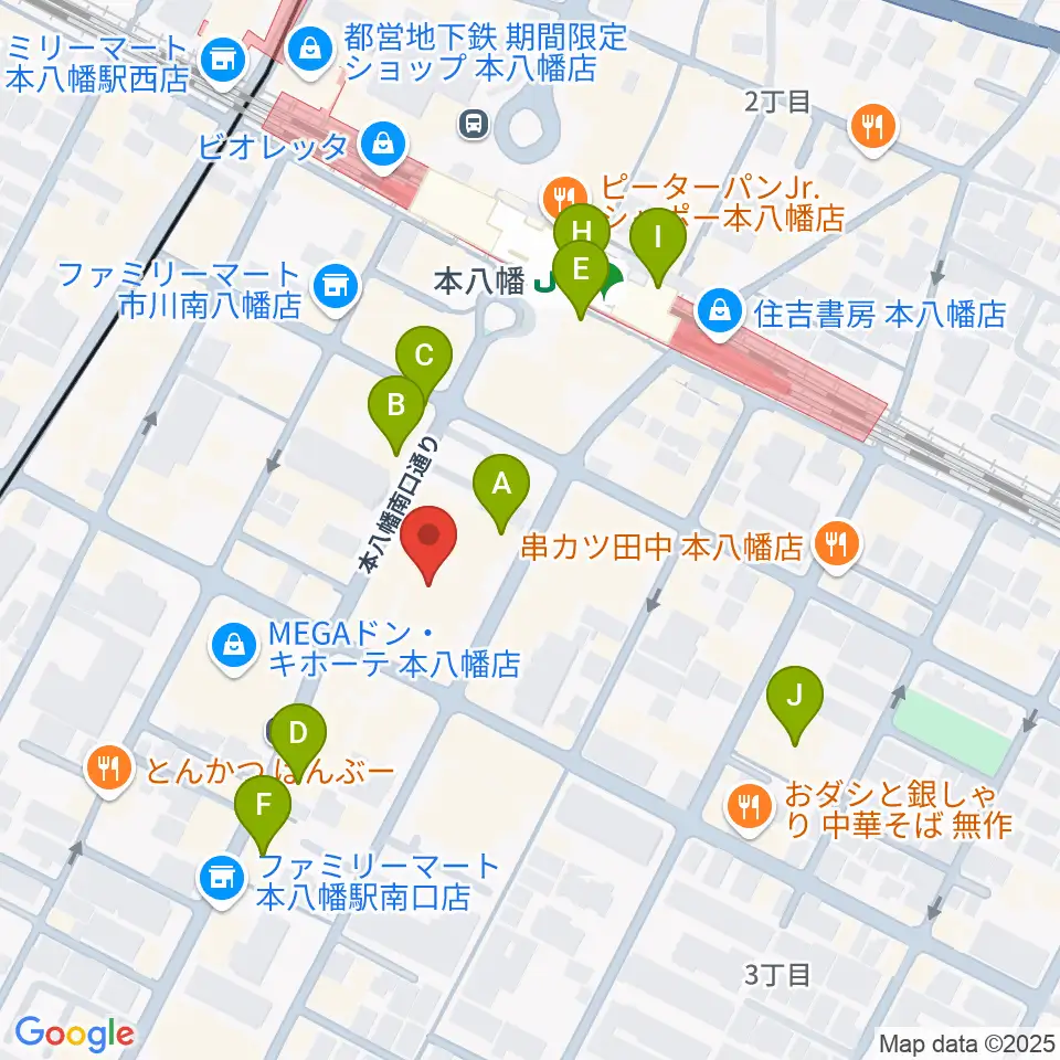 リンキィディンク本八幡周辺のカフェ一覧地図