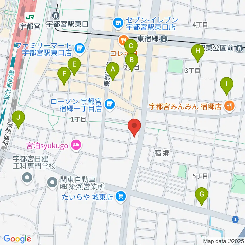 ヤマハミュージック 宇都宮店周辺のカフェ一覧地図