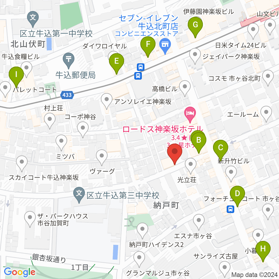 ミュージックスタジオユニバース周辺のカフェ一覧地図