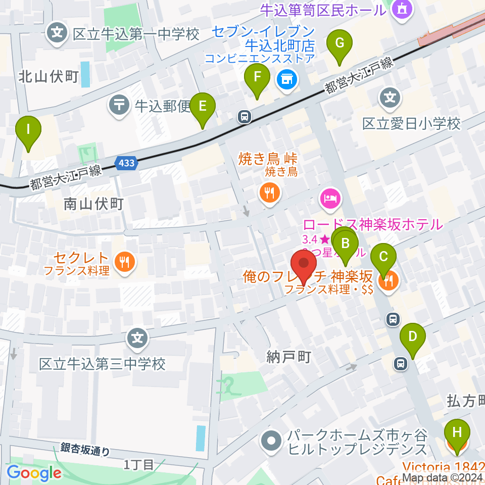 ミュージックスタジオユニバース周辺のカフェ一覧地図