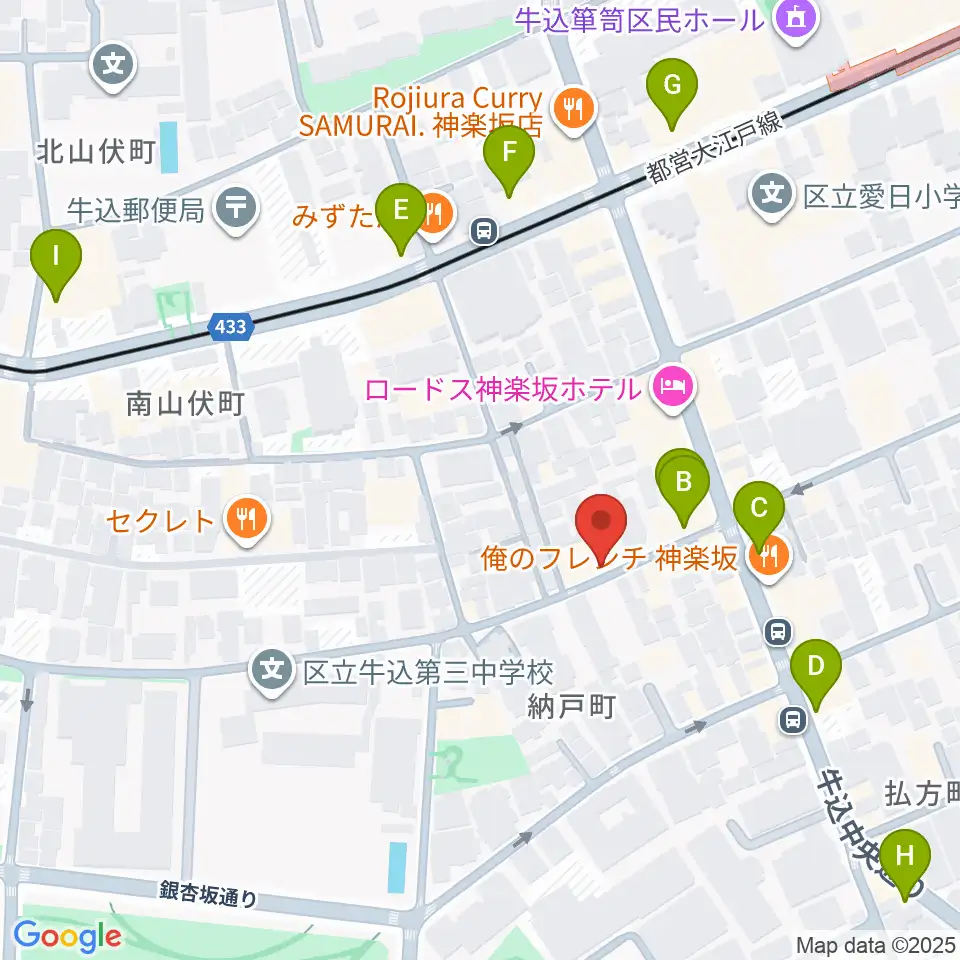 ミュージックスタジオユニバース周辺のカフェ一覧地図