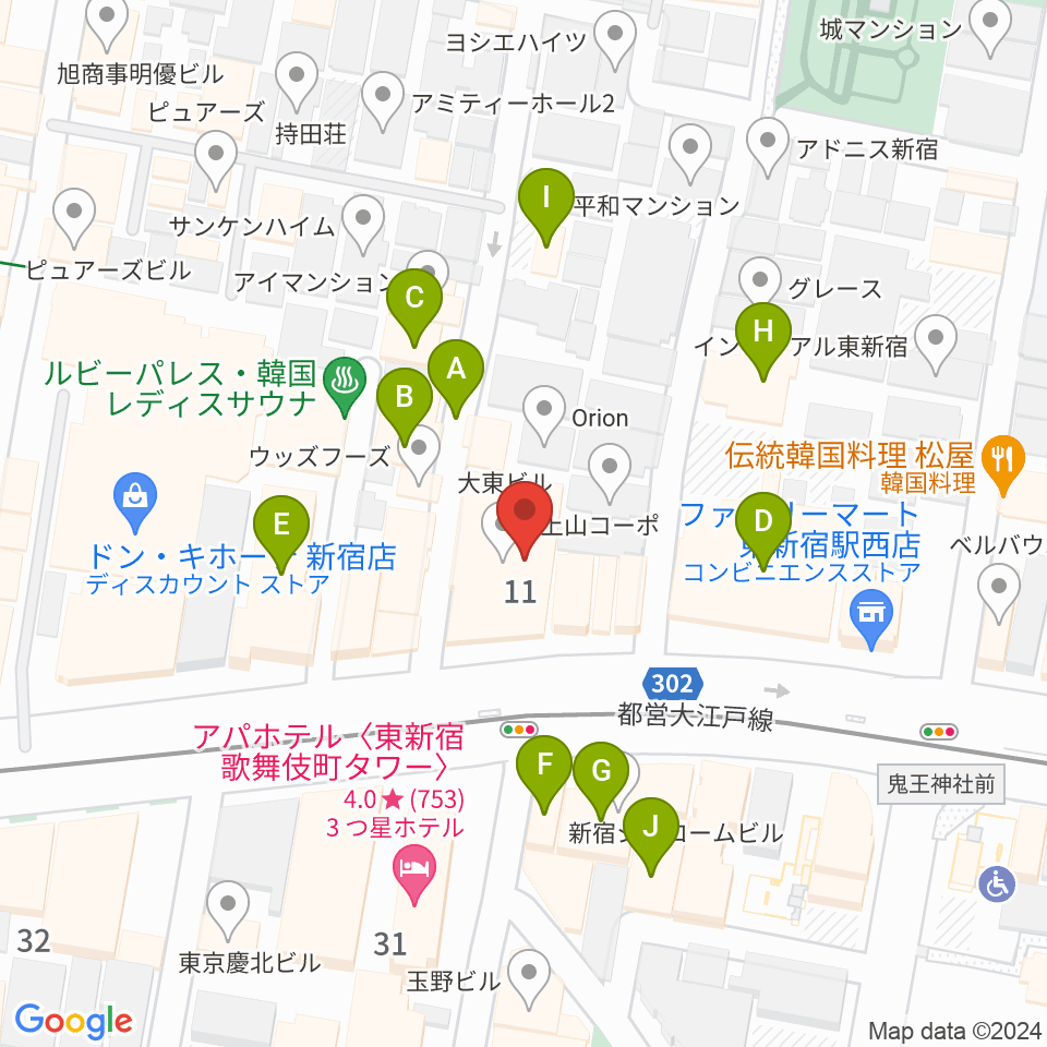 代アニLIVEステーション周辺のカフェ一覧地図