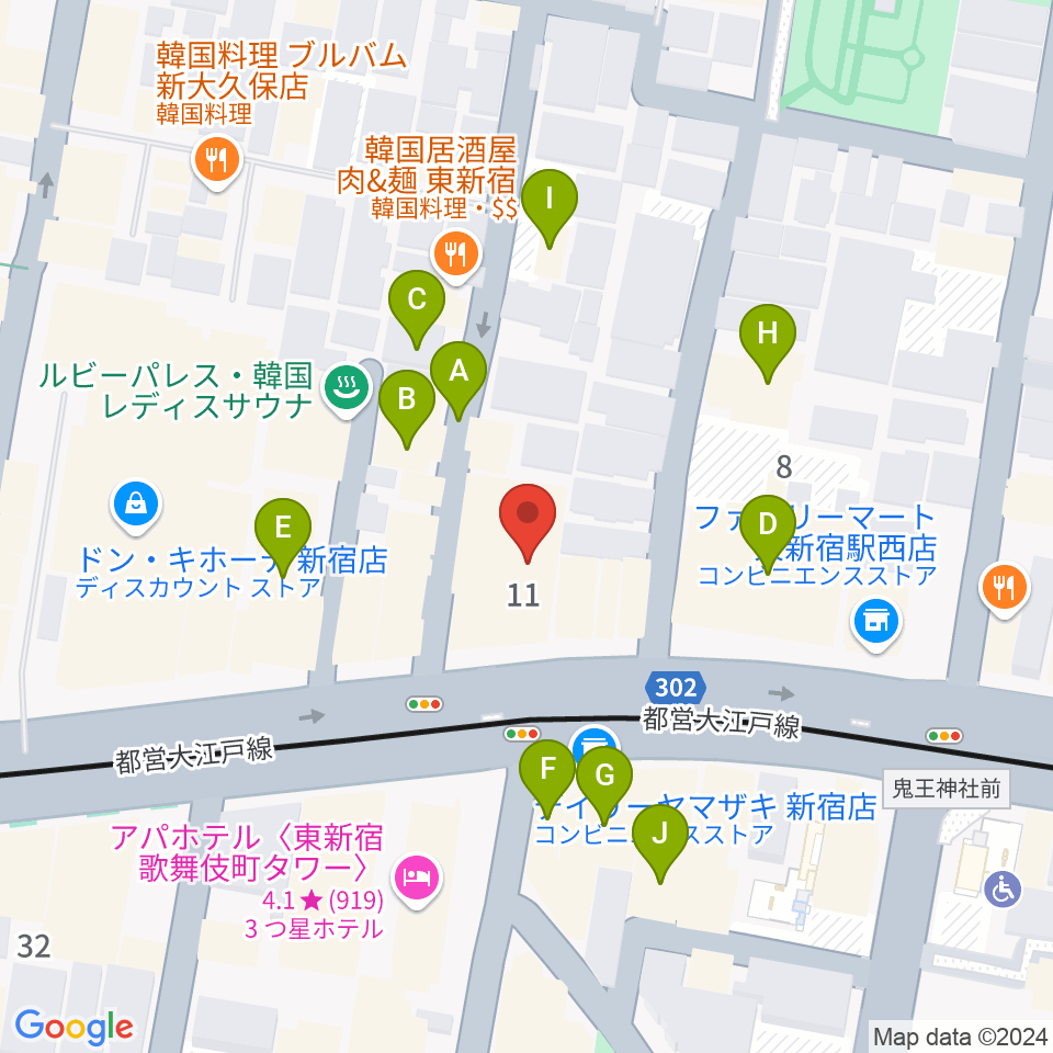 代アニLIVEステーション周辺のカフェ一覧地図