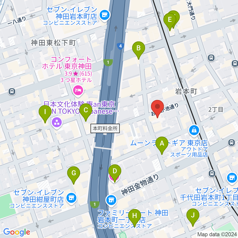 モリダイラ楽器 M's Space周辺のカフェ一覧地図