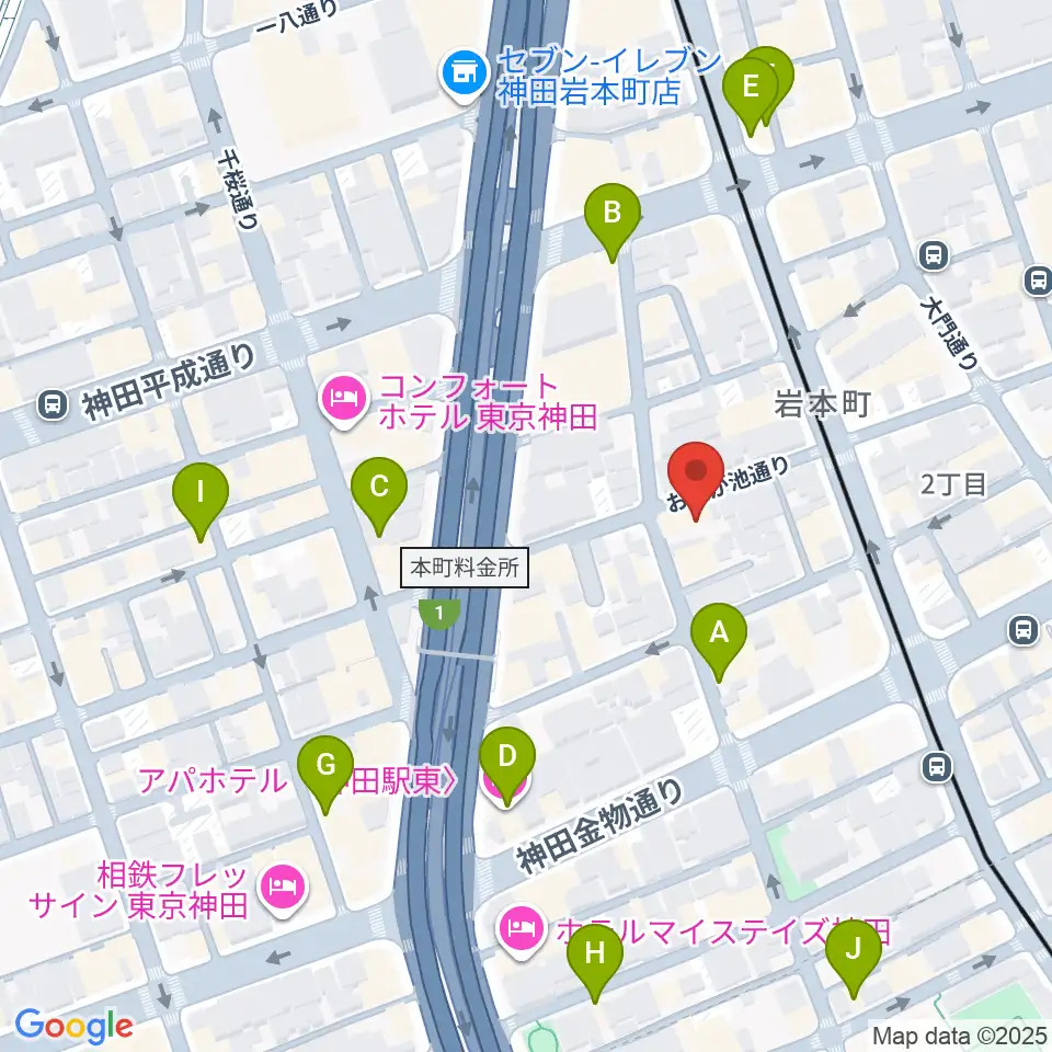 モリダイラ楽器 M's Space周辺のカフェ一覧地図