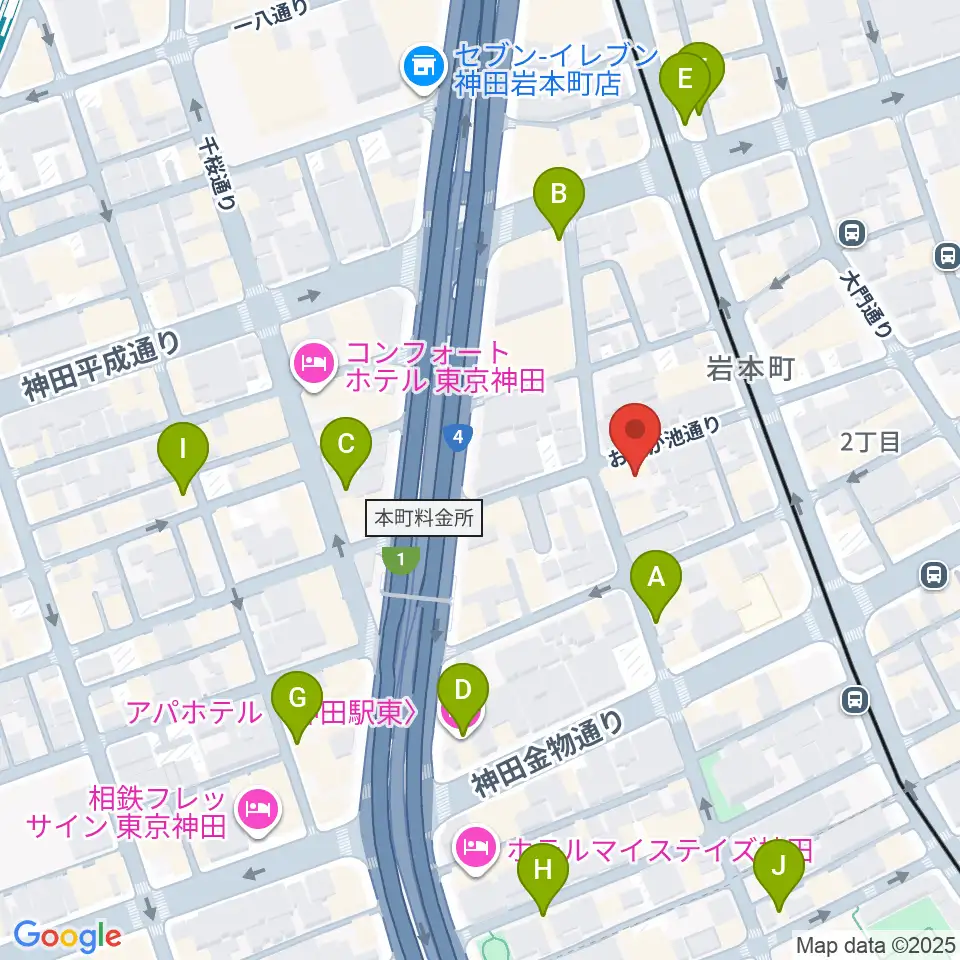 モリダイラ楽器 M's Space周辺のカフェ一覧地図