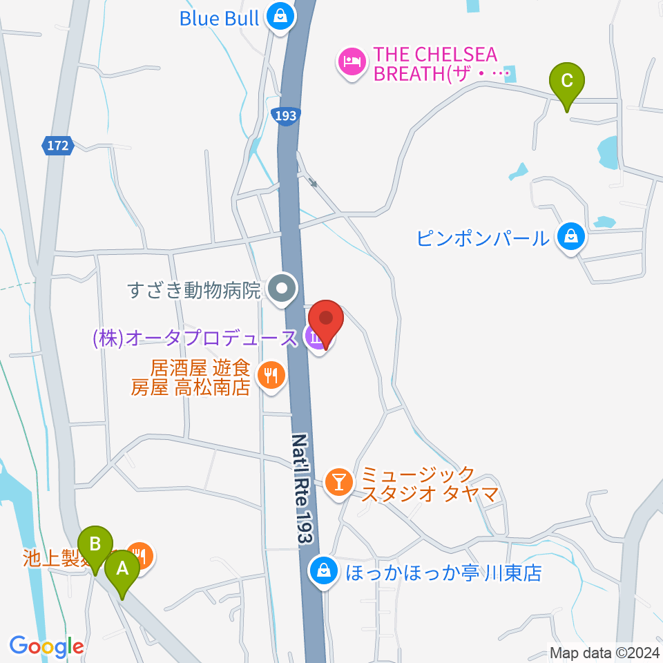 ビズホール周辺のカフェ一覧地図