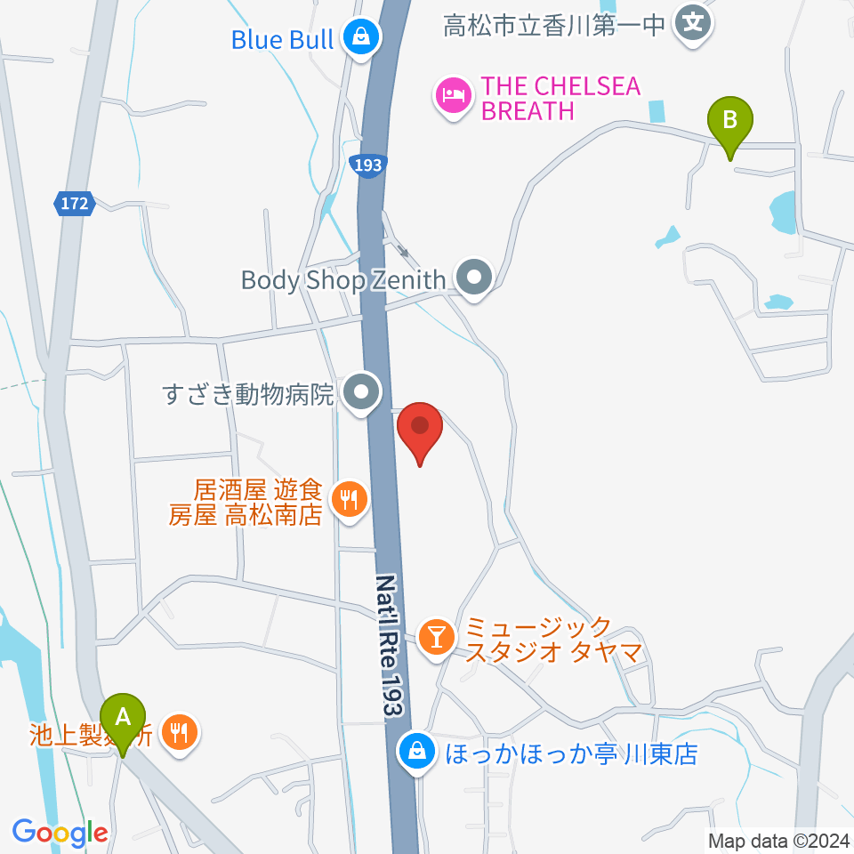 ビズホール周辺のカフェ一覧地図