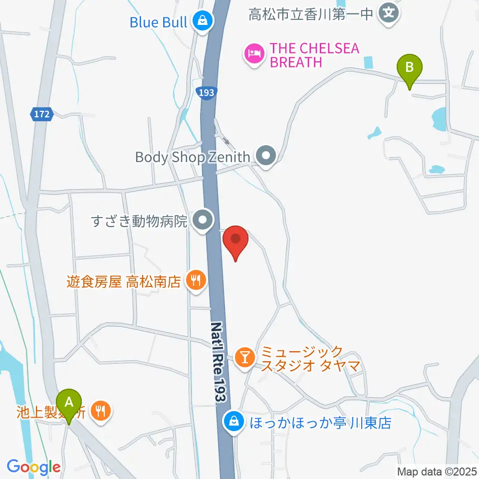 ビズホール周辺のカフェ一覧地図