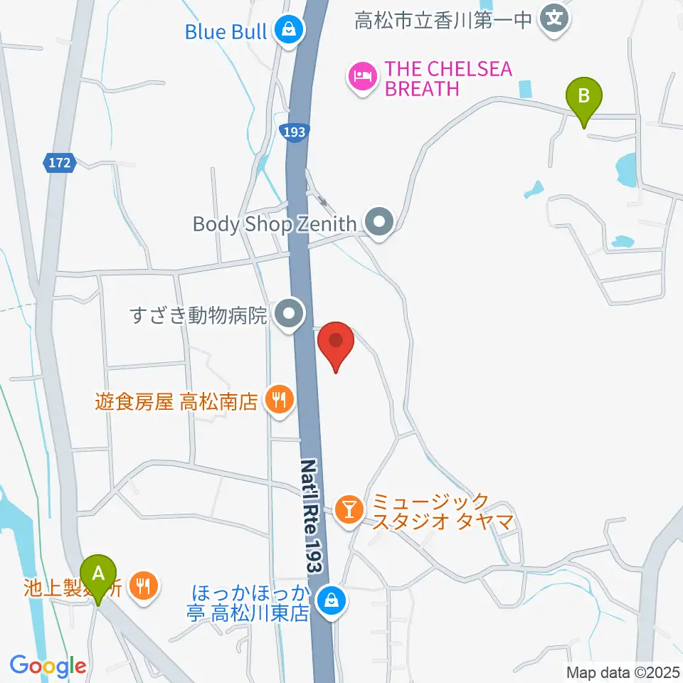 ビズホール周辺のカフェ一覧地図