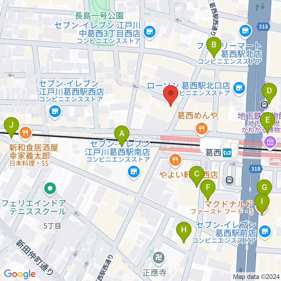 リンキーディンク葛西店周辺のカフェ一覧地図