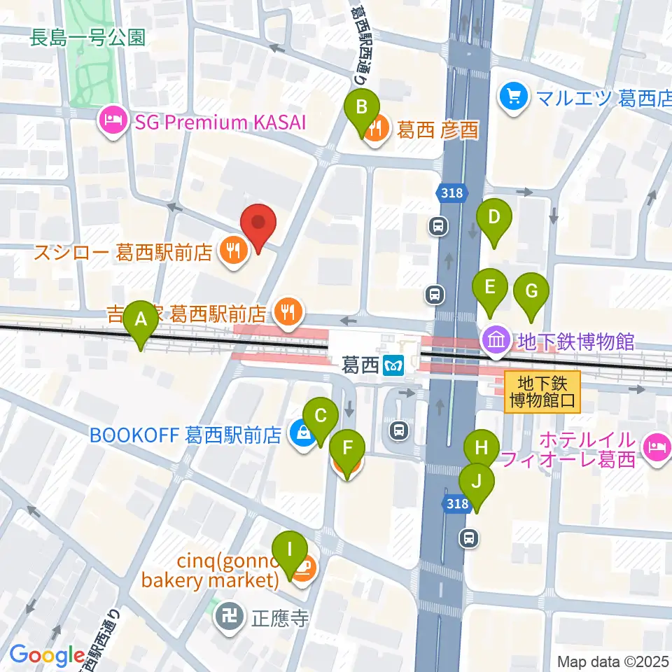 リンキーディンク葛西店周辺のカフェ一覧地図