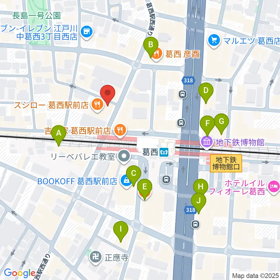 リンキーディンク葛西店周辺のカフェ一覧地図