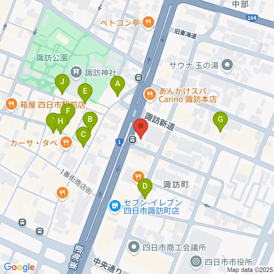 四日市VORTEX周辺のカフェ一覧地図