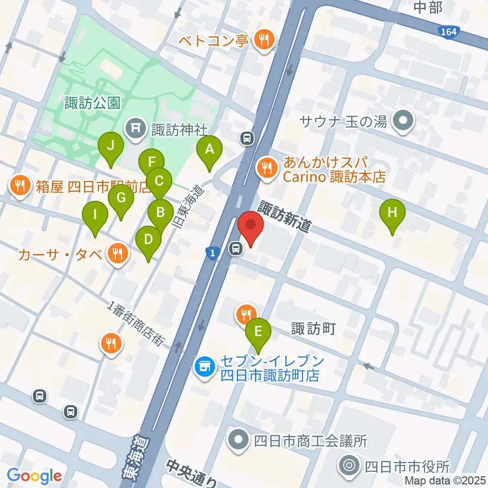 四日市VORTEX周辺のカフェ一覧地図