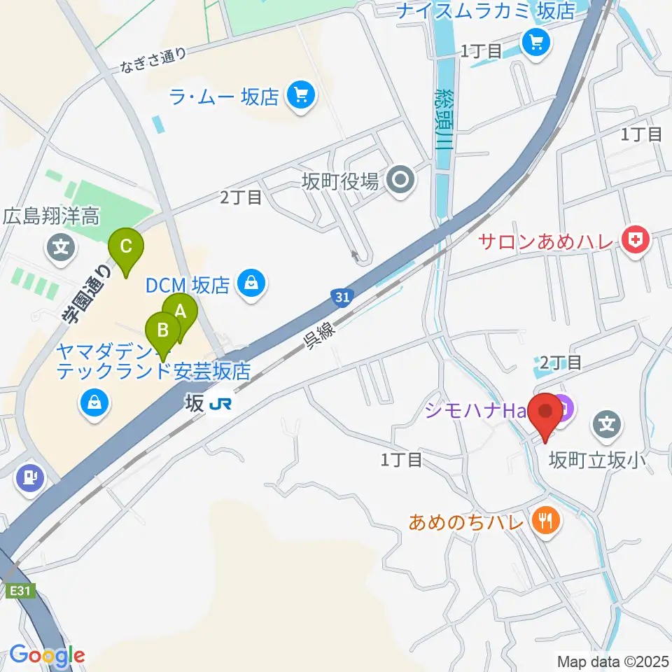 シモハナホール周辺のカフェ一覧地図
