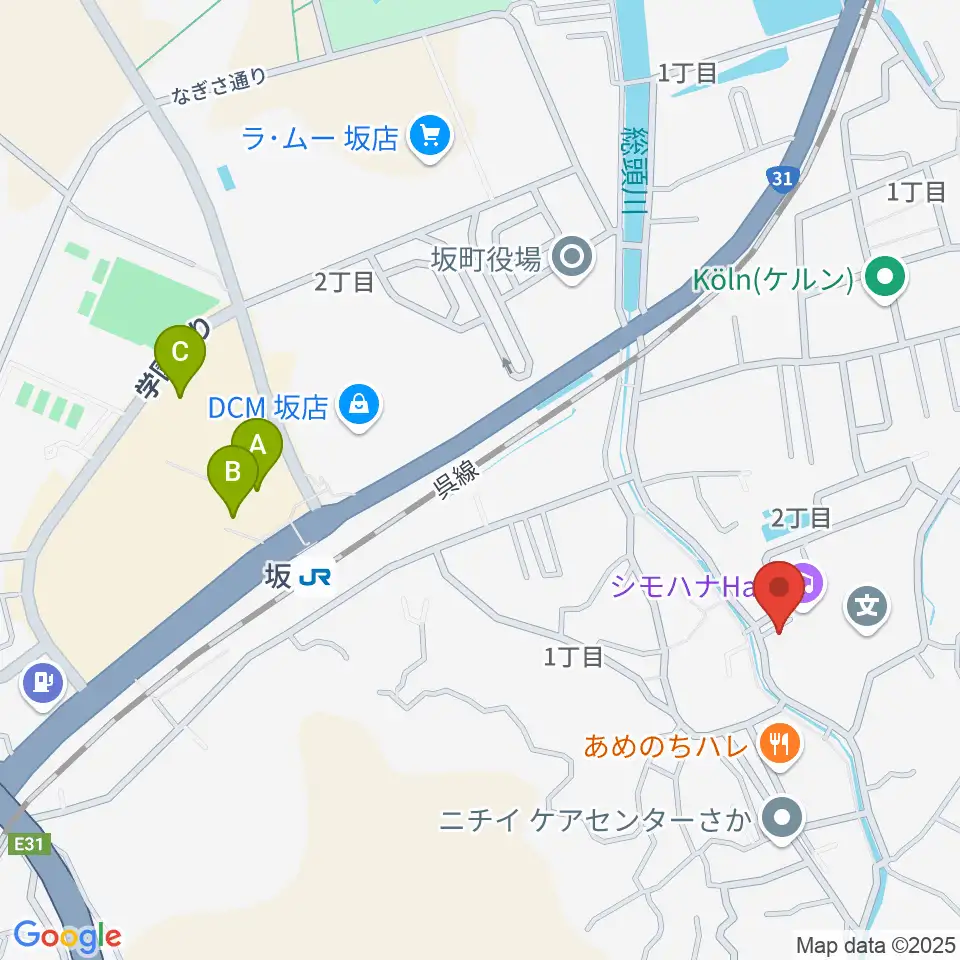 シモハナホール周辺のカフェ一覧地図