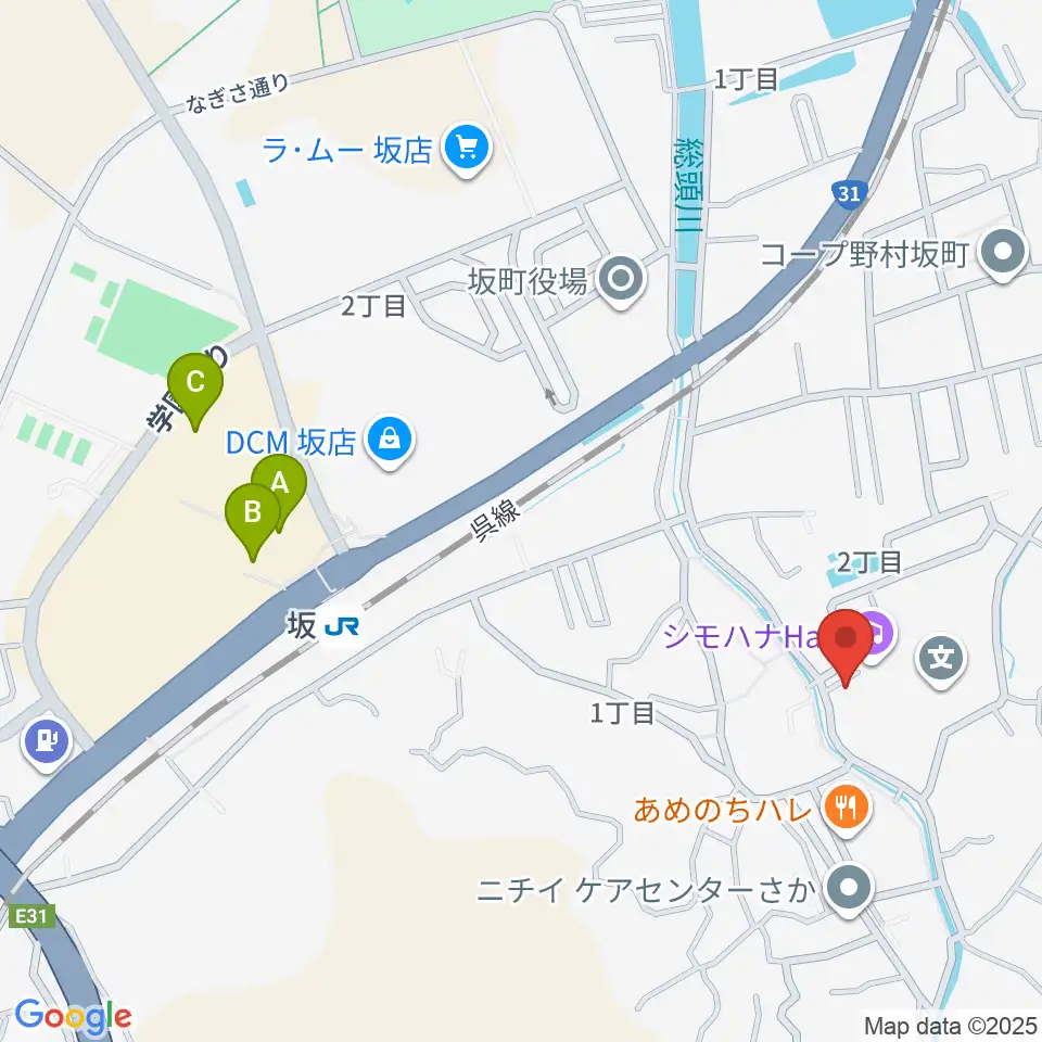 シモハナホール周辺のカフェ一覧地図