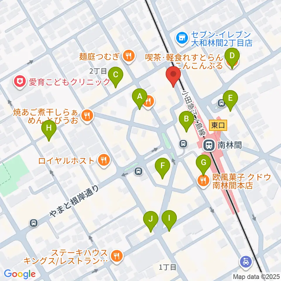 相模楽器 南林間店周辺のカフェ一覧地図