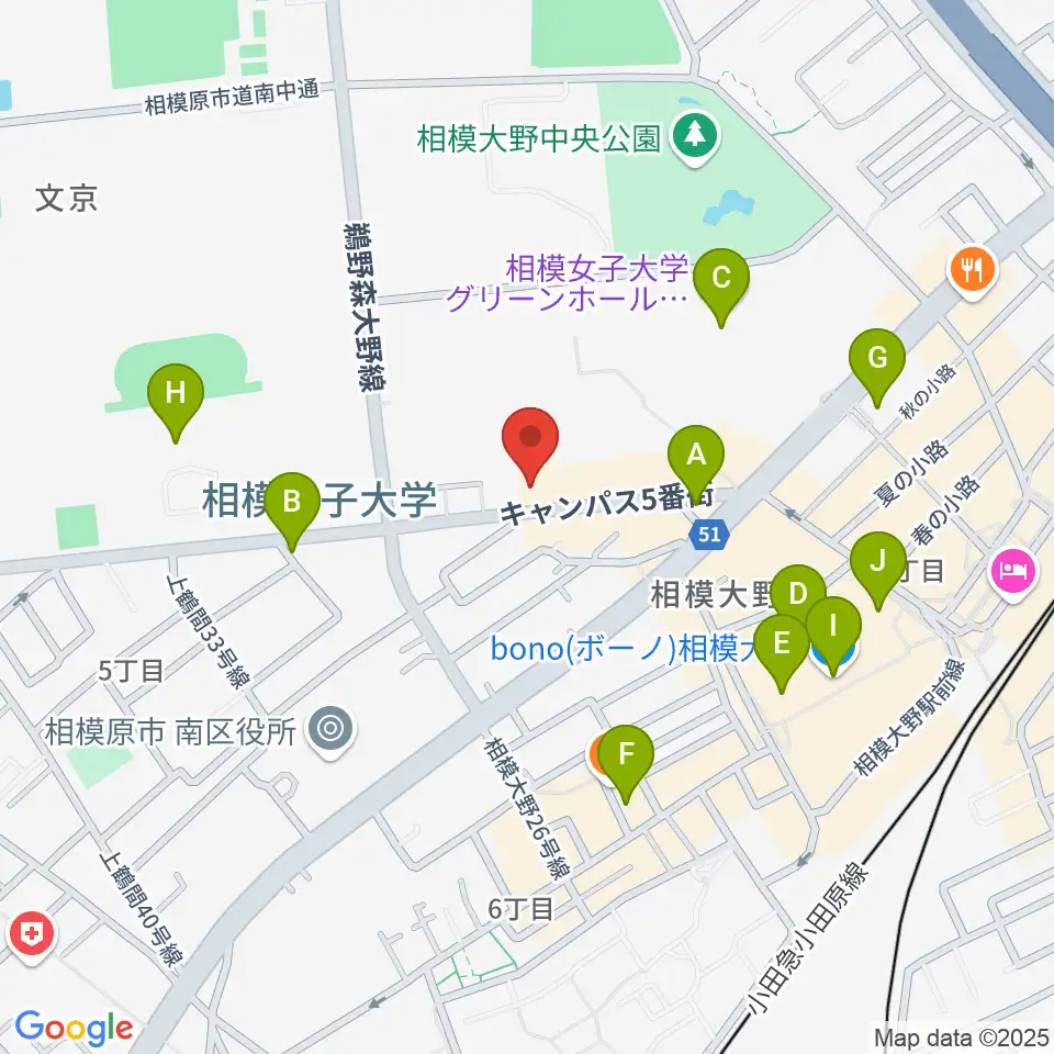 相模楽器 ロビー店周辺のカフェ一覧地図