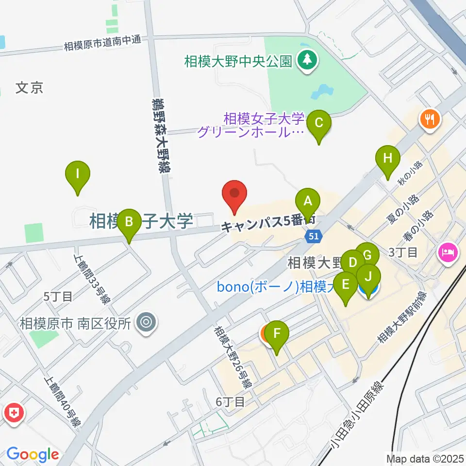 相模楽器 ロビー店周辺のカフェ一覧地図