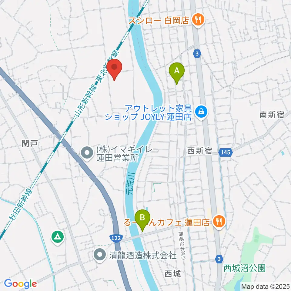 蓮田市総合文化会館ハストピア周辺のカフェ一覧地図