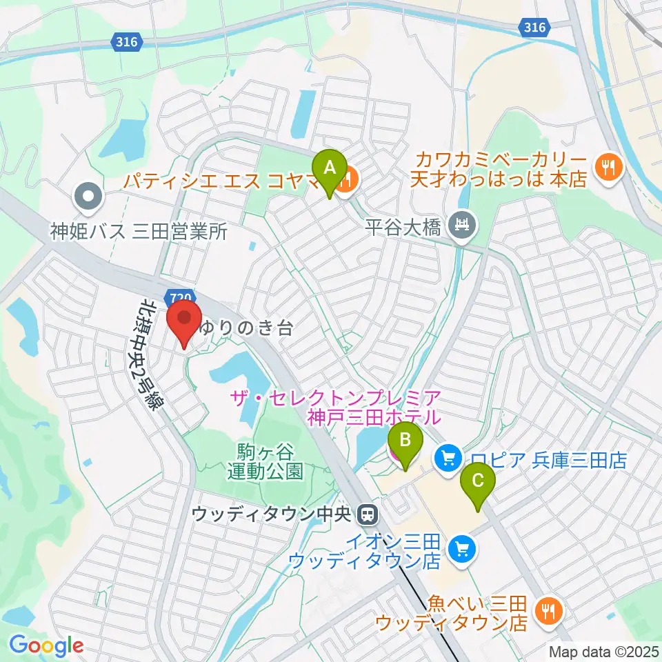 リーフホール周辺のカフェ一覧地図