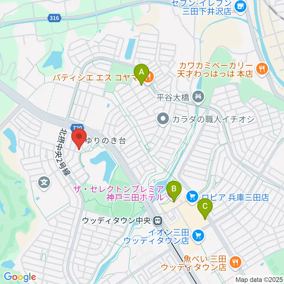 リーフホール周辺のカフェ一覧地図