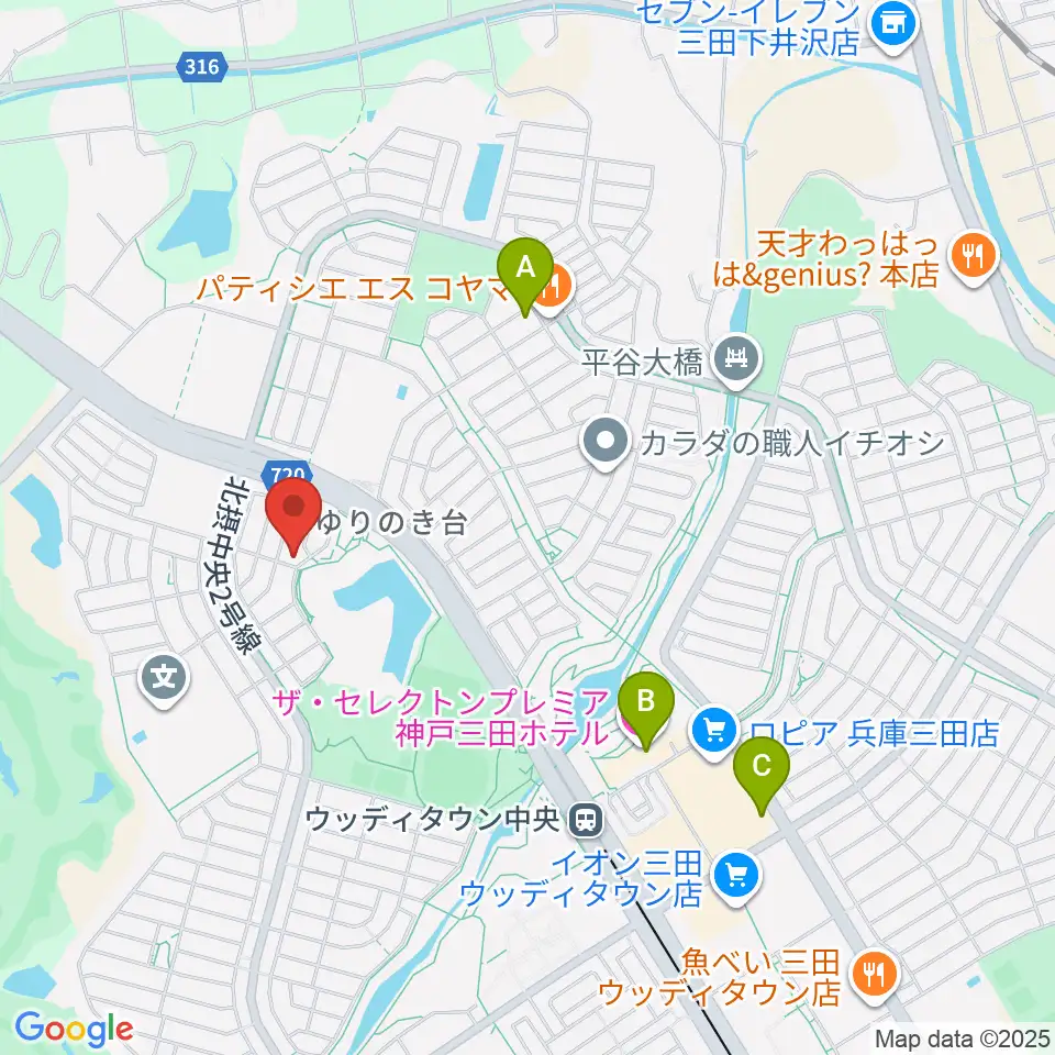 リーフホール周辺のカフェ一覧地図