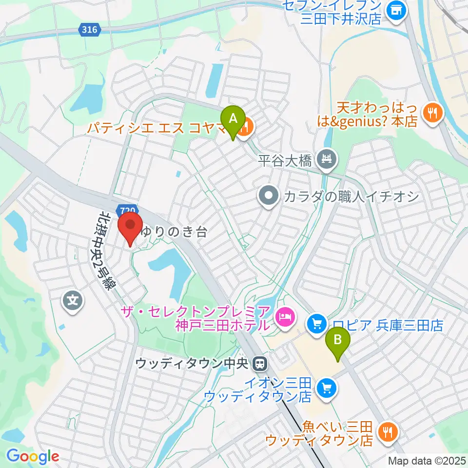 リーフホール周辺のカフェ一覧地図