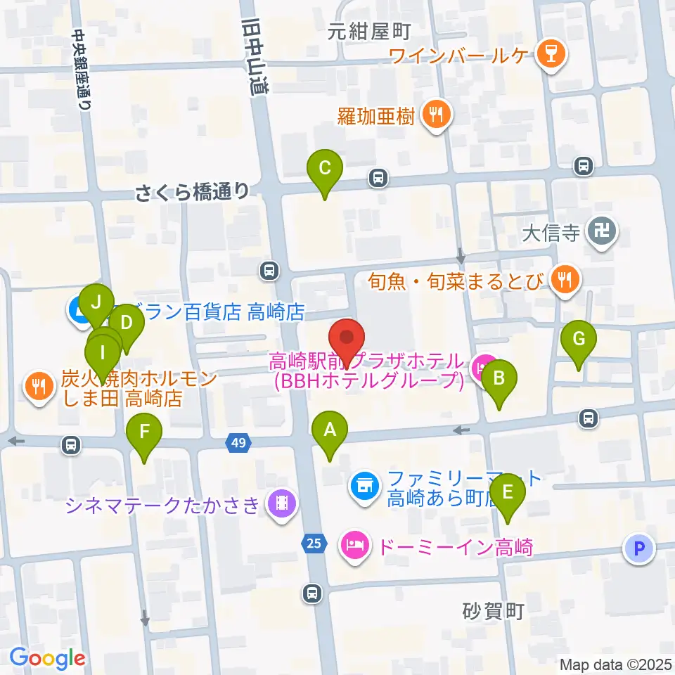 高崎WOAL周辺のカフェ一覧地図