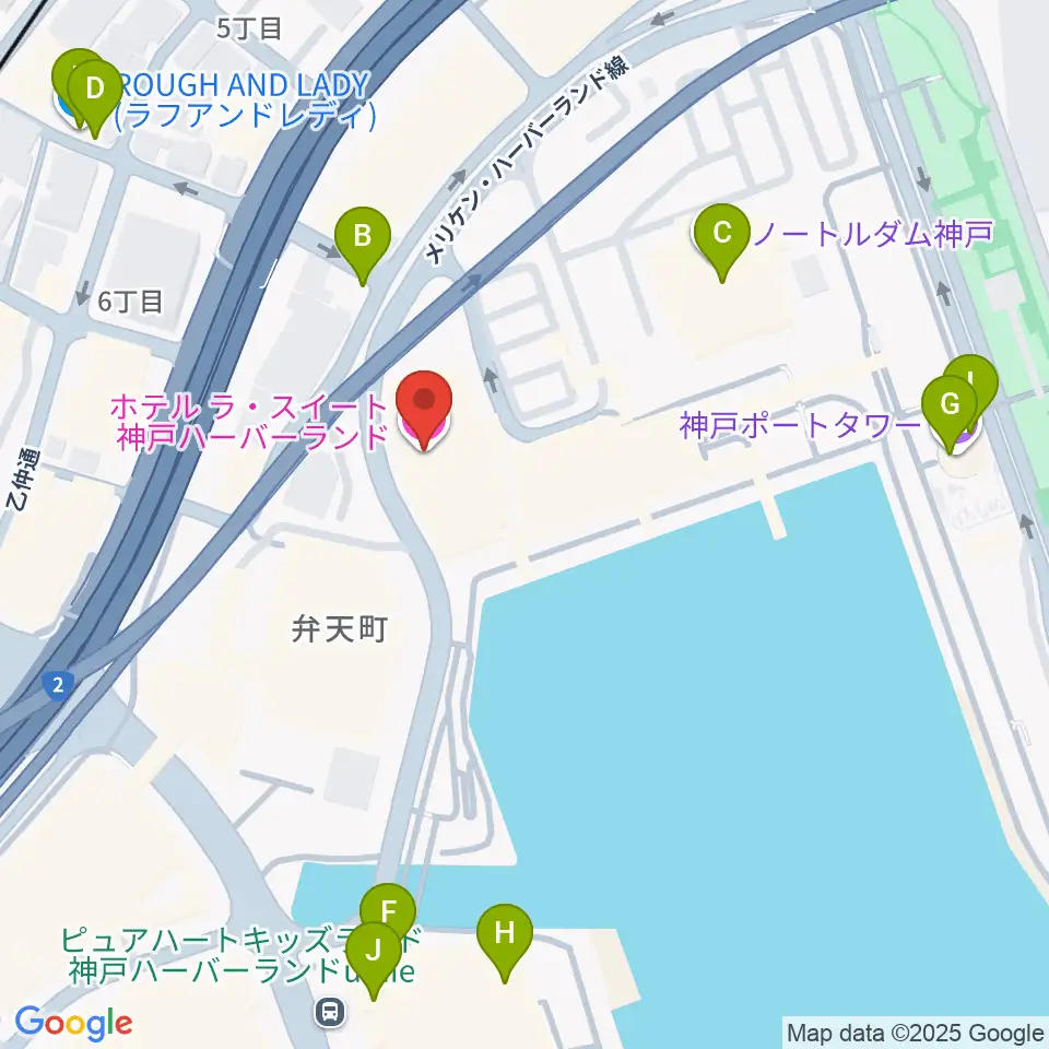 ラ・スイート神戸グラン・ブルー周辺のカフェ一覧地図