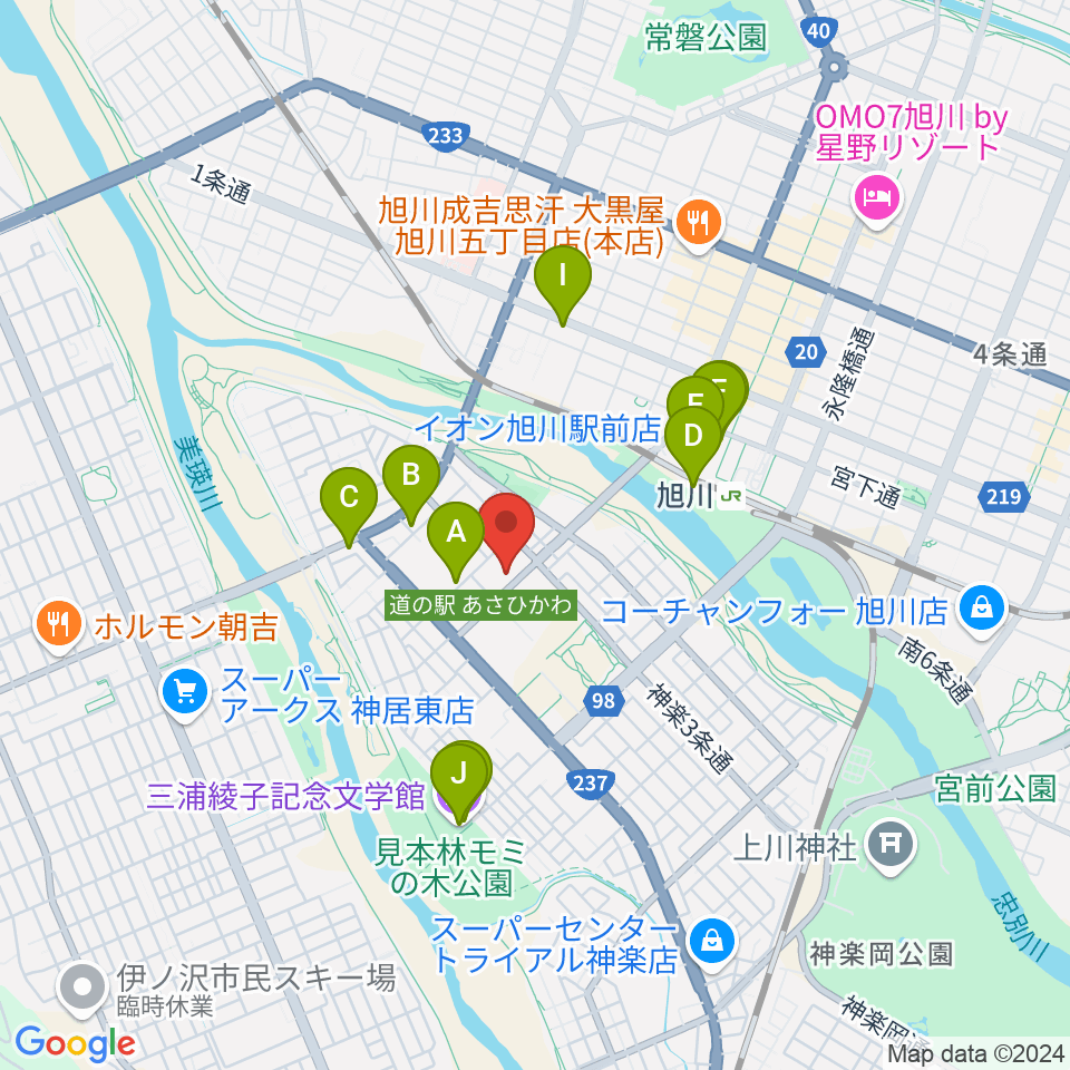 神楽市民交流センター 神楽公民館・木楽輪周辺のカフェ一覧地図